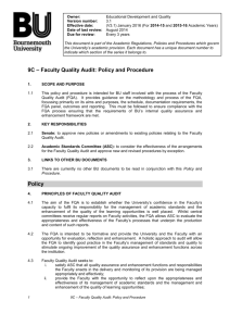 9C Faculty Quality Audit: Policy and Procedure