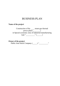 1 - BUSINESS-PLAN Name of the project Construction of the ____