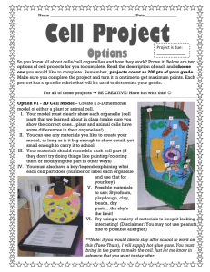 Name Date Cell Project So you know all about cells/cell organelles