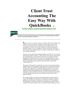 Client Trust Accounting The Easy Way With QuickBooks ã