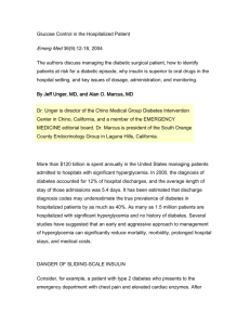 Glucose Control in the Hospitalized Patient