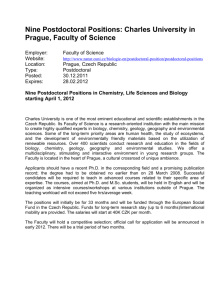 Nine Postdoctoral Positions: Charles University in Prague, Faculty of