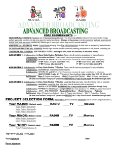 Advanced Broadcast Writing Project Selection Form