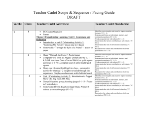 Teacher Cadet Scope & Sequence / Pacing Guide