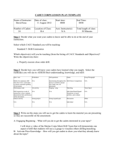 CADET CORPS LESSON PLAN TEMPLATE