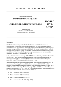 ISO/IEC 9075-3:1995. Call-Level Interface (SQL/CLI)