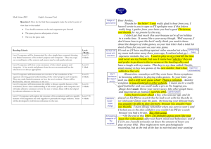 Mark Scheme 2005 English Assessment Task