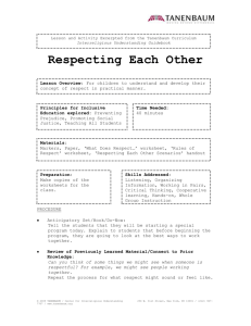Respecting Each Other