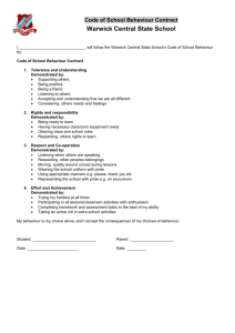 Code of School Behaviour Contract.enrolment agreement