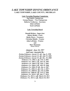 lake township zoning ordinance - Lake Township Baldwin, Michigan
