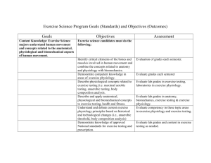 Exercise Science Program Goals (Standards) and Objectives
