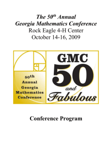 The 50th Annual Georgia Mathematics Conference Rock Eagle 4