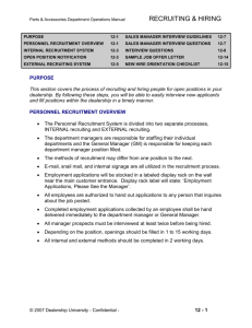 Personnel Recruitment Overview