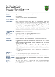 Optical Communications – 0903524_syllabus