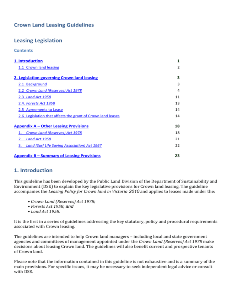 DEPI Crown Land Leasing Guidelines 2012 accessible Version 