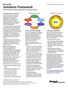 MSF v3 and the MSF Practitioner Program Datasheets