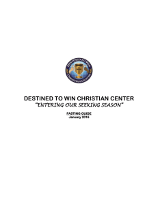 Fasting Guide - Destined to Win Christian Center