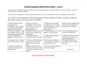Ancient Egyptian Homework Project – Year 4