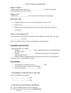 The Cell Theory - Boone County Schools