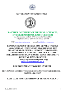 government of karnataka - Raichur Institute of Medical Sciences