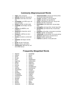 Commonly Mispronounced Words