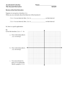 Worksheet: The Second Derivative