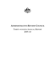 ARC Annual Report 09-10 - Administrative Review Council