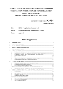 MPEG-7 Applications Document