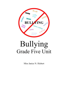 Janice Bullying Unit Grade 5