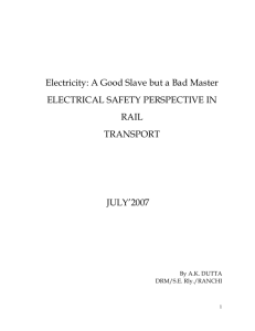 STATUS PAPER OF ELECTRICAL SAFETY ON INDIAN RAILWAYS