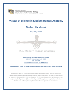 Master of Science in Modern Human Anatomy