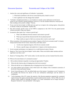 Discussion Questions Collapse of USSR, Plan vs Market