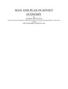 Man and Plan in Soviet Economy