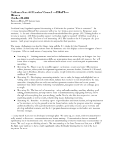 CA State 4-H Leaders Council Minutes 10-23-2004 - California 4