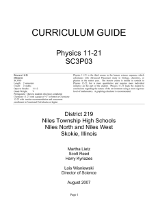 Physics - Niles Township High School District 219