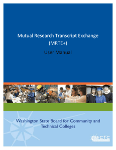 MRTE+ User Manual - Washington State Board for Community and