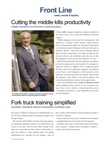 Front Line news, trends & tactics Cutting the middle kills productivity