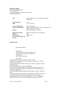 Ravindra's Resume - Trelco Limited Company