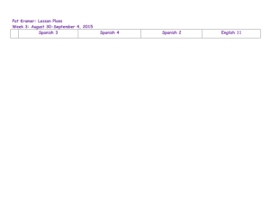 Lesson Plan Template - Four Class week 3 August 31