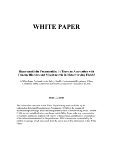 White Paper - Independent Lubricant Manufacturers Association