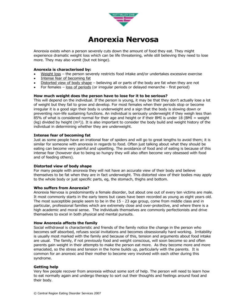 thesis statement anorexia nervosa