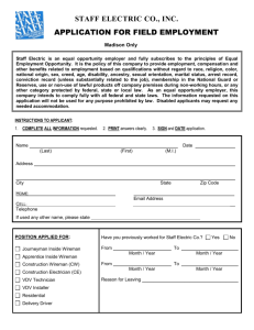 Madison Field Employment Application