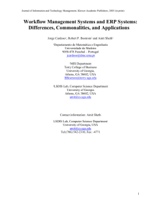 Workflow Management Systems vs. ERP Systems