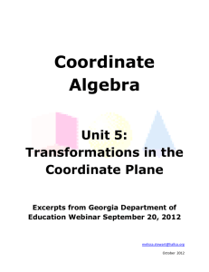Parent Unit 5 Guide for Coordinate Algebra