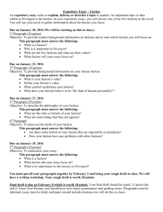 Faction Expository Essay Worksheet