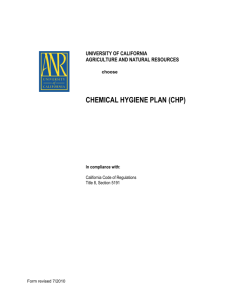 Chemical Hygiene Plan - Environmental Health & Safety Resources