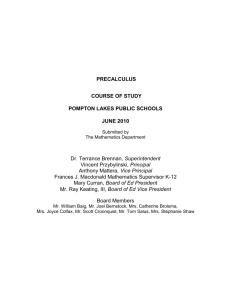 Precalculus - Academic - Pompton Lakes School District