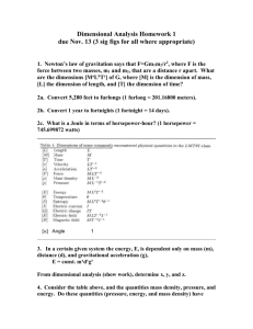 Dimensional Analysis Homework 1