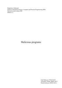 Malicious programs - Högskolan i Halmstad