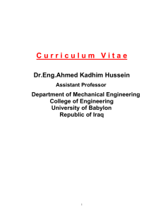 Ahmed Kadhim Hussein - David Publishing Company